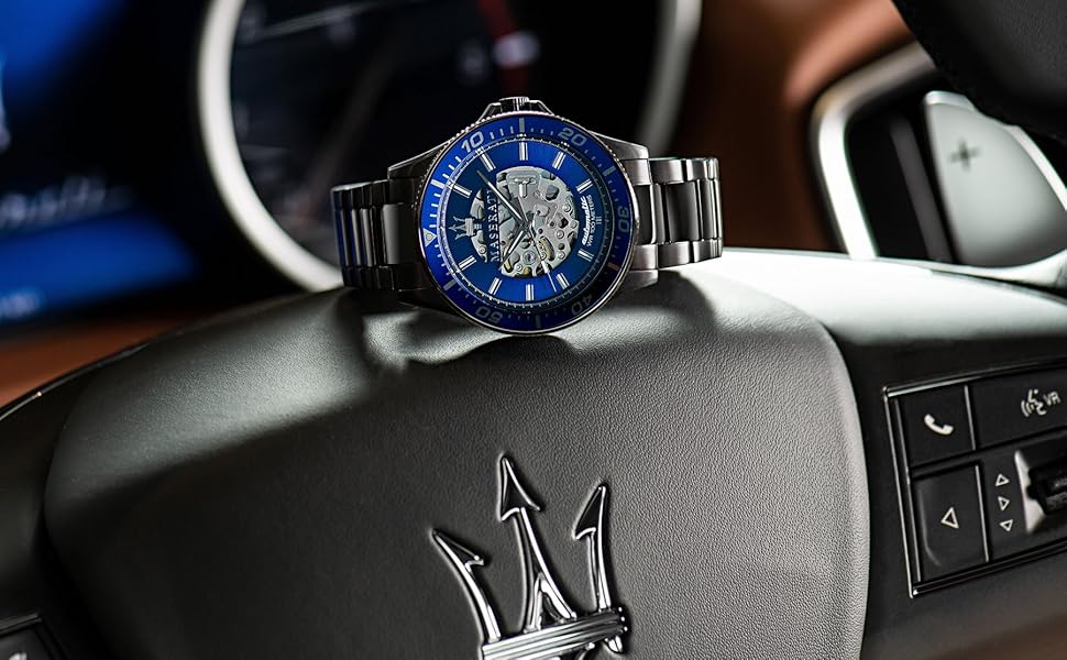 Maserati Sport Men's Luxury Watch, Stainless Steel Case, Quartz Movement, Stainless Steel Strap, 100M Water Resistant Timepiece, Black Dial, 2 Years Warranty - R8873640011