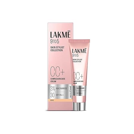 Lakme 9 to 5 CC Cream Beige with 3% Niacinamide Complex SPF 30 PA++| 9g