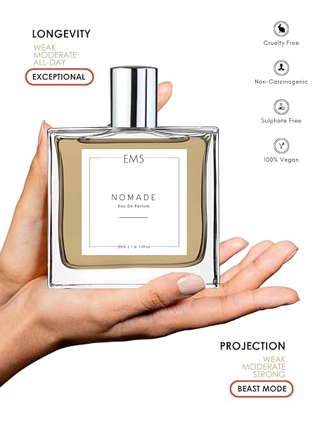 EM5 Nomade Perfume for Him/Her | Amber Oud Smoky leather Accords | Unisex Perfume Spray for Men & Women | Strong & Long Lasting Fragrance | Gift for Him & Her | 50ml