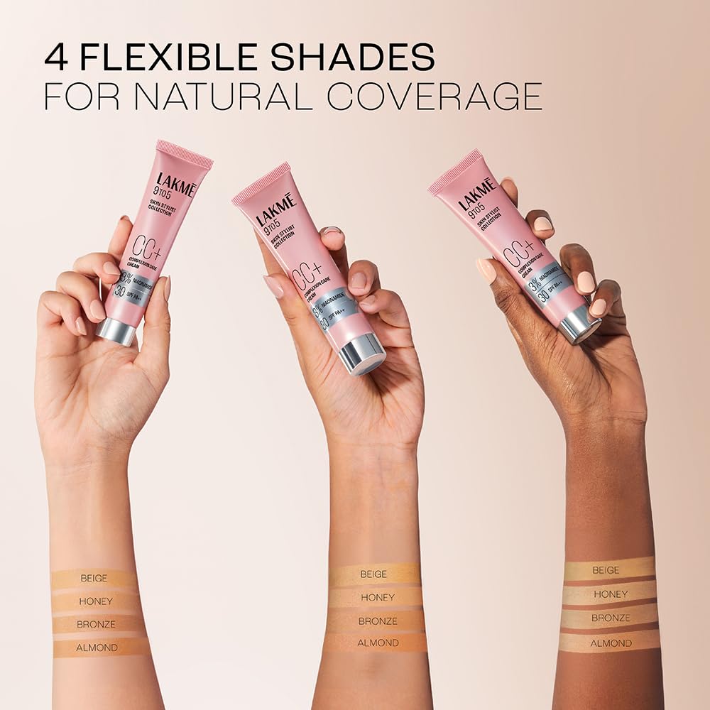 Lakme 9 to 5 CC Cream Beige with 3% Niacinamide Complex SPF 30 PA++| 9g