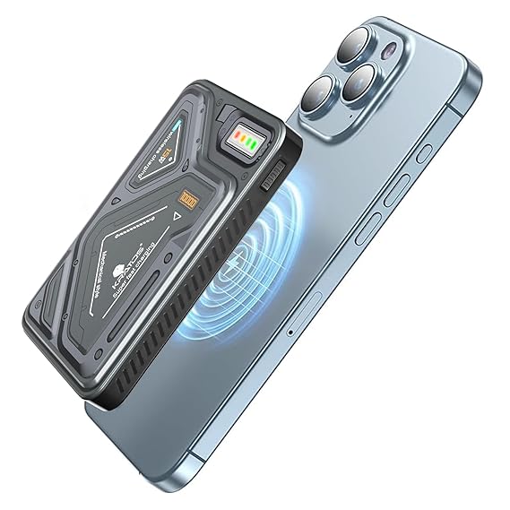 Kratos PB03 Magsafe Powerbank 10000mAh, Mechanical Design,15W wireless power bank for iphone, Fast Charging 22.5W PD Output & USB-A Output, Compatible with iPhone 11/12/13/14/15/16/17 & Samsung series