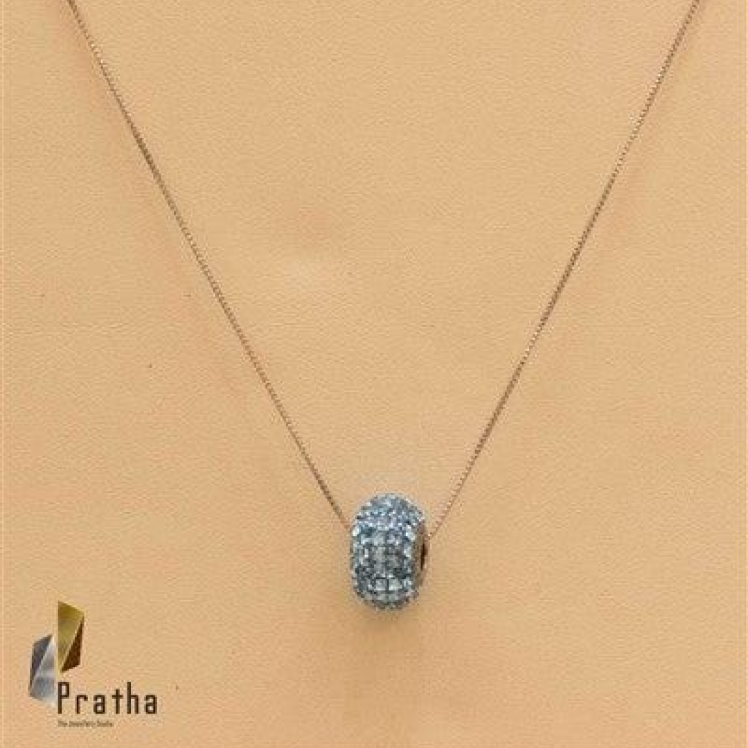 Blue Ring  Pendant With Chain-2