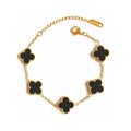 Black Four Leaf Clover Bracelet-0